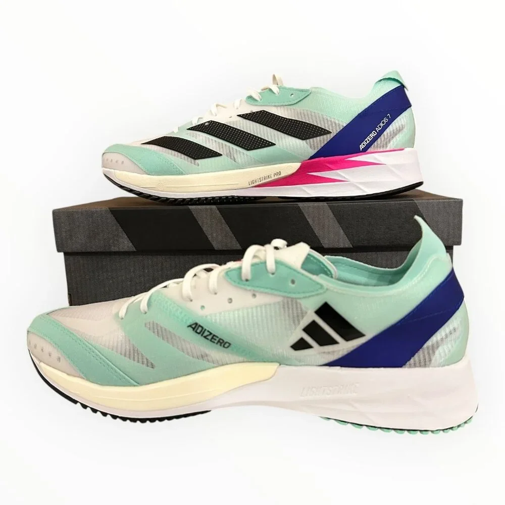 Adidas Adizero Adios 7 M Running Shoes Mint Sneaker Style GV9059 Men Size 10 US - Picture 4 of 16